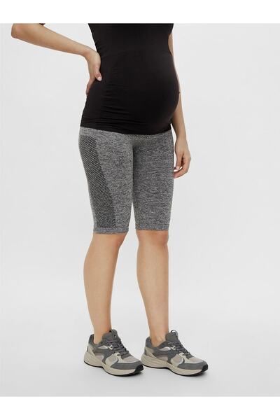 Relaxfit Seamless ( Dikişsiz ) Gri Diz Üstü Hamile Taytı