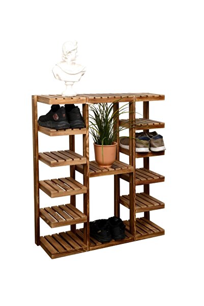 Wooden City Ahşap Ayakkabılık Katlı Ayakkabılık Raf
