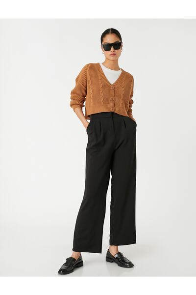 Koton Pleated Wide Leg Trousers