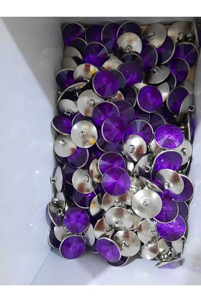 NTE Throw Pillow - Seat - Accessory - Ornamental Glass Button ( Purple ) 20mm 50 Pieces
