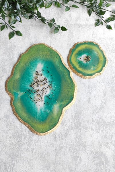By Shesel Epoksi Silikon Kalıbı Kenarı Kabartma 3d Geode Tepsi Bardak Altlığı...