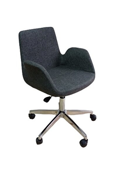 KamusalMarket Çalışma Sandalyesi Ofis Koltuğu Döküm Süngerli Krom Yıldız Ayaklı