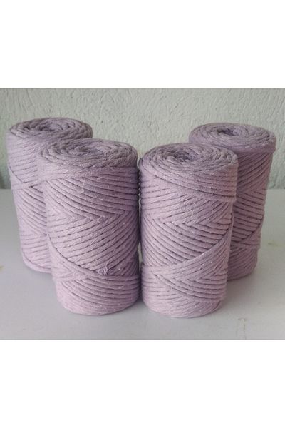 HÜKÜMRAN Color Lilac.. Scannable Single Twist 3 Mm Macrame Rope 250grx4 Pieces