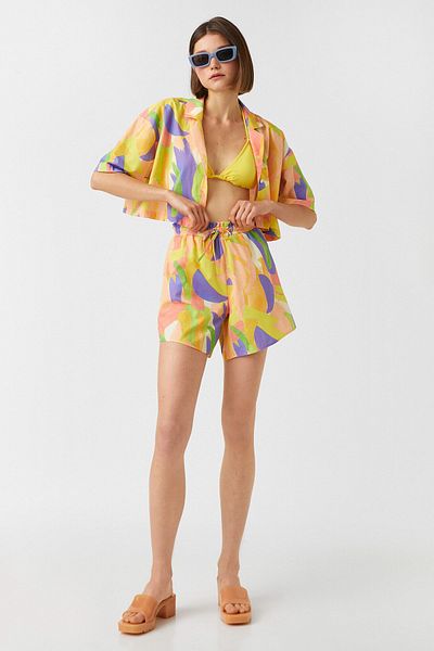 Koton Women's Lilac Patterned Shorts & Bermuda 2SAL40248IW