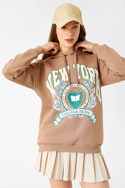 Koton Women's Beige Sweatshirt 3WAL10052IK