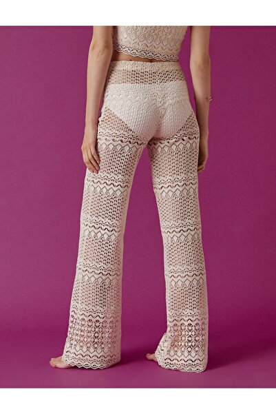 Koton Detailní pletené široké kalhoty