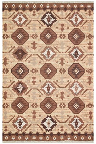 Rugs Modern Halı سجادة مغربية 519 منقوشة على طراز بوهو من الجوت ومهدب