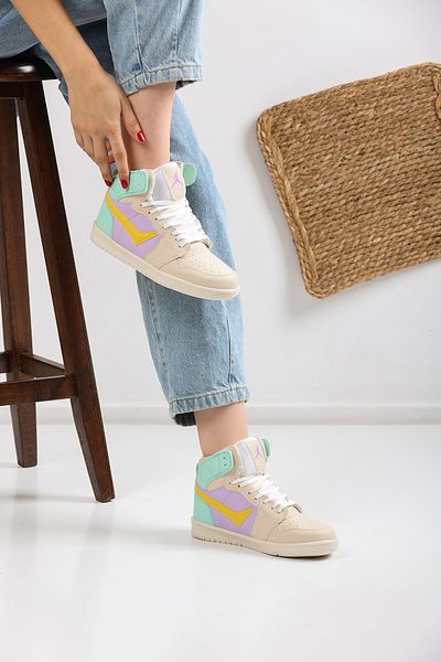 eformoda by emre yılmaz Pantofi de damă bej mov 8070