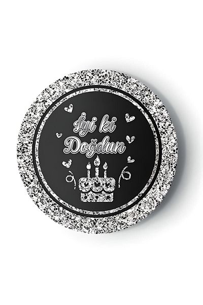 DÜVENCİ TİCARET Cardboard Plate Silver Happy Birthday