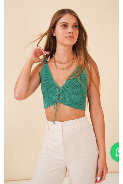 Moda Nazende Brată tricotată cu noduri verzi pentru femei