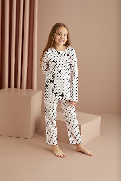 Siyah İnci Pamuklu Likralı Pijama Takım