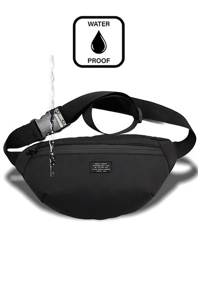 D'VERS Unisex Μαύρη Χειμερινή Αδιάβροχη υφασμάτινη τσάντα ώμου και μέσης
