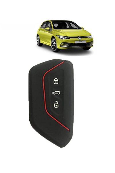 Point Vw Golf 8 Silicone Key Case Black-red Color After 2020