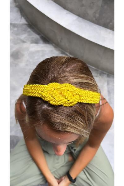 Kutcha Accessories Coroană galbenă lucrată manual, coroană de păr, coroană de...