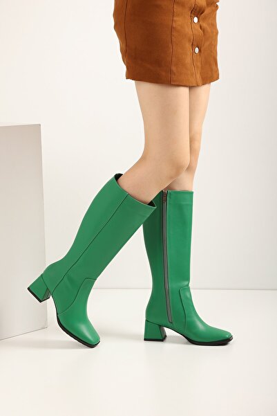 marinarosse Γυναικείες μακριές μπότες Grass Green Skin