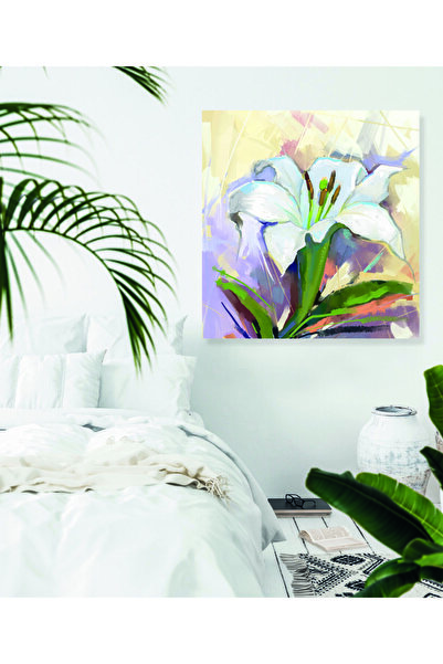 Generic Brand Tablou decorativ pe pânză cu imprimare HD cu flori de crin