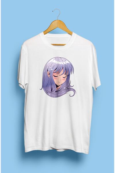 YQYQ Tricou unisex imprimat pentru fetiță liliac cu păr violet