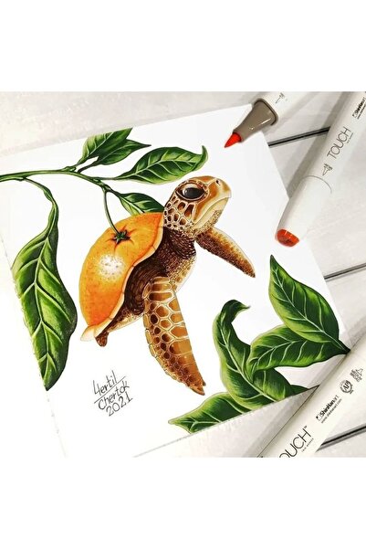 Poli Art Design 15X15 cm Square Sketch Book - Classic Sketchbook for Marker and Graphic