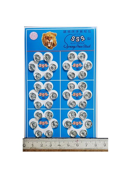 tuhafiyecimiz Metal, Strut Snap Button No0 (8mm) 36 Pieces Silver