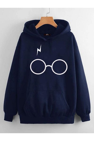 Buğraterzimoda Μπλουζάκι με κουκούλα Navy Blue Harry Potter