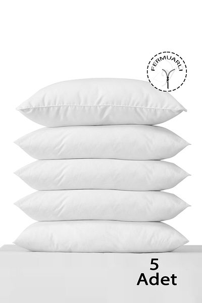 Vionel Home Cotton 50x70 White Inner Lining, Zippered Pillow Case, 5-Piece Pillow Mattress