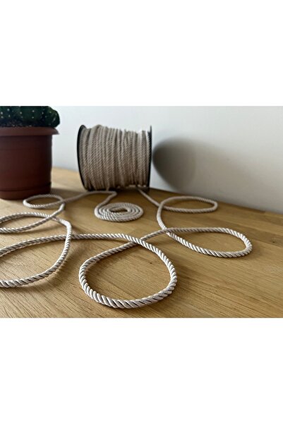 myrope Bükümlü Kordon 50 Metre Halat Ip 6mm Renge Renk Vizon Renk