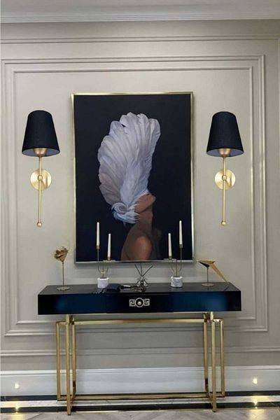 BSA LIGHTING 2 Pieces Pars Single Antique Modern Sconce with Black Lampshade