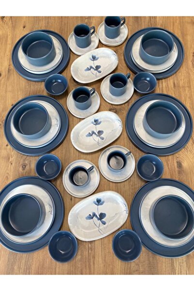 Keramika Matmavi Yemek Kahvaltı Takımı 37 Parça 6 Kişilik