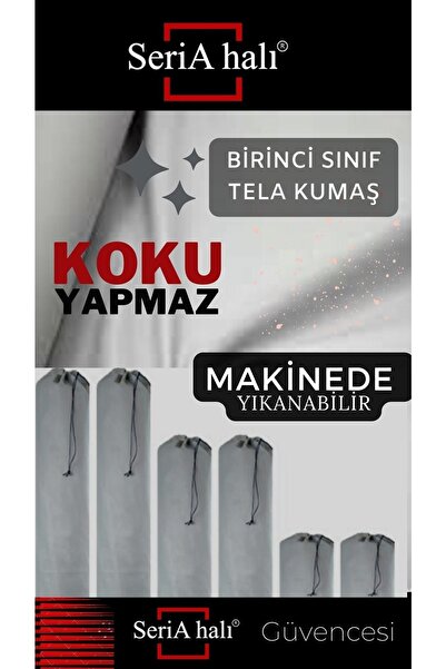 reax 3 Adet Halı Hurcu - Halı Ambalajı- Gri Tela Kumaş - Bağcıklı Halı Hurcu  Halı Poşeti