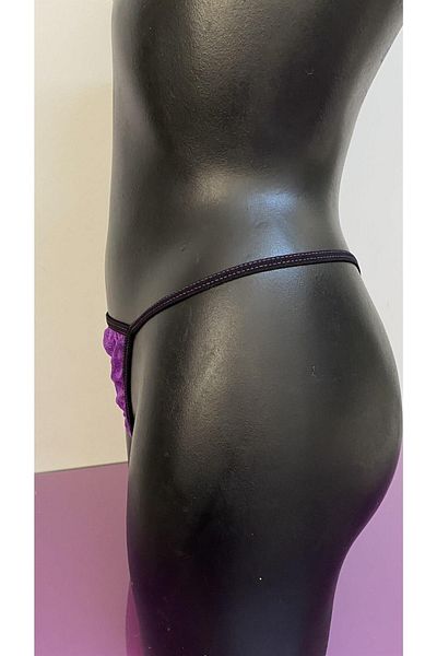 Tina Wear Women's Purple Mesh Fancy String Panties