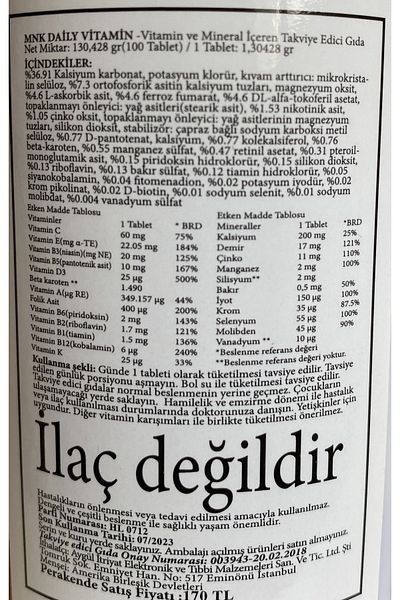 Mnk 200 Tablets Multivitamin for Daily Use - Us