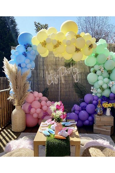 MERİ PARTİ Macaron Balloon Colorful Balloon Chain