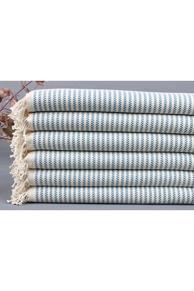 Kayra Export بيشتيمال أزرق بترولي عضوي 95x180 سم قطن بيشتيمال حمام بيشتيمال