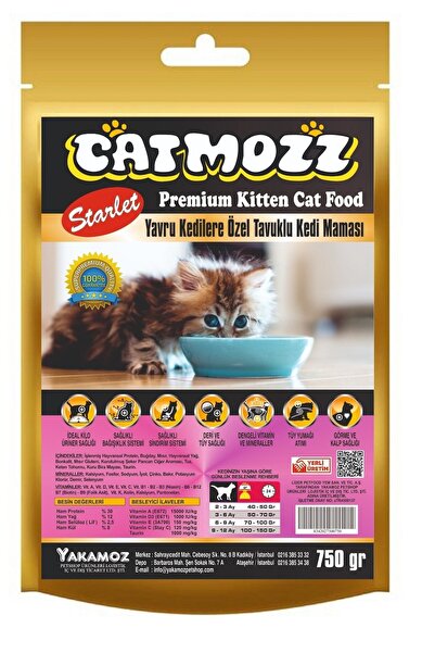 CatMozz Starlet Kitten Tavuklu Seçiçi Kedilere Özel Yavru Kedi Maması 750 Gr ...