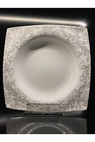 En Ucuz Mağaza Ar Yıldız Kare Çukur Yemek Tabak 23x23 Cm Platin Dekorlu Bone ...