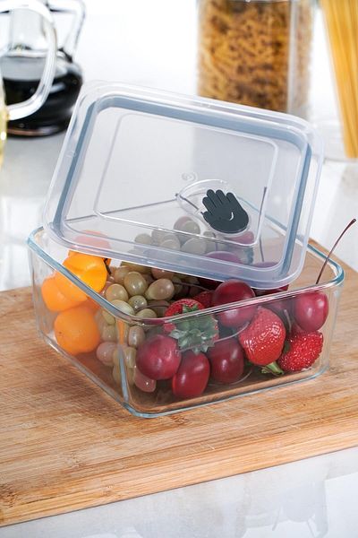 ACAR Olivya Square Vacuum Glass Storage Container - 1.2 Lt
