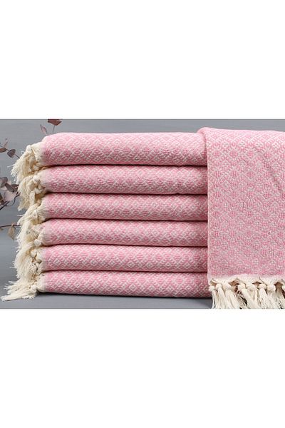 Kayra Export Peshtemal Pink Hand Peshtemal 50x95 سم قماش أطباق قطني للتخييم