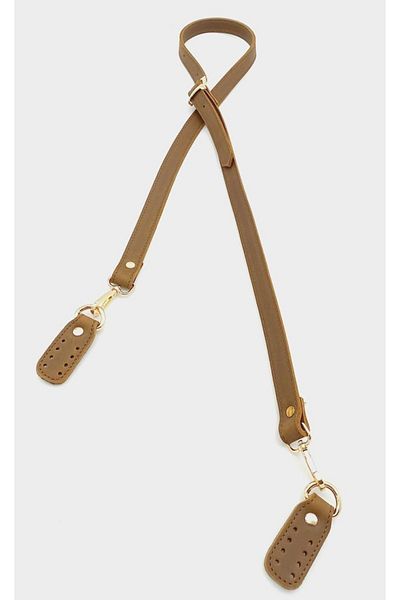 angel çanta aksesuar Real Leather Double Layer Stitched Long Handle Crazy Dark Tan