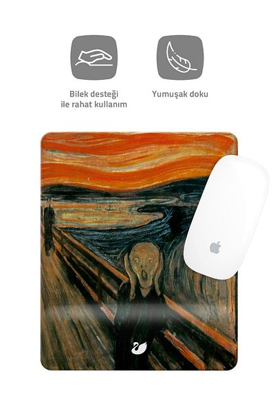 Özer Store سلسلة اللوحات الشهيرة فان جوخ والأعمال المتميزة لوحة ماوس مستطيلة مع وسادة ماوس تدعم المعصم