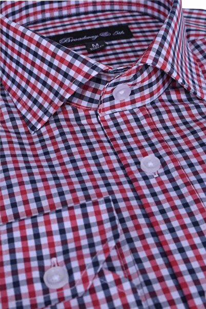 Ottomoda Ekose Kareli Uzun Kollu Italyan Yaka Regular Gömlek,b5-014