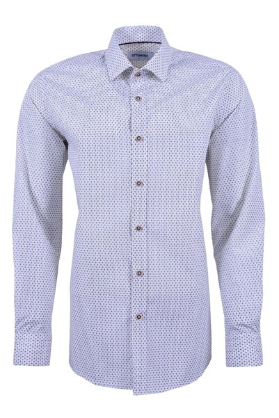Ottomoda Erkek Desenli Bej Uzun Kollu Regular Fit Gömlek, Ot-cp-20052