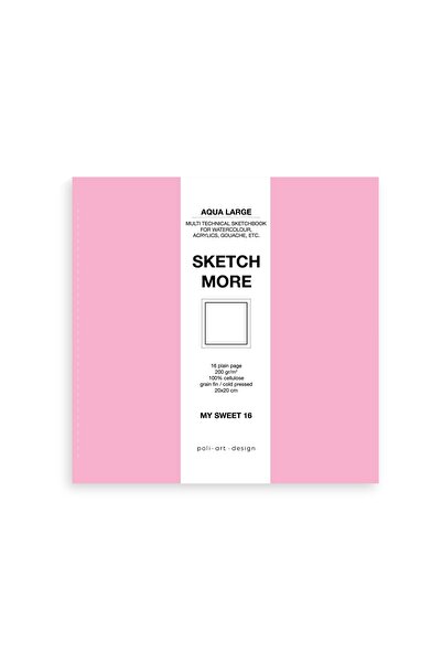 Poli Art Design Kare 20x20 Cm Eskiz Defteri (suluboya Ve Grafik Için) Waterco...