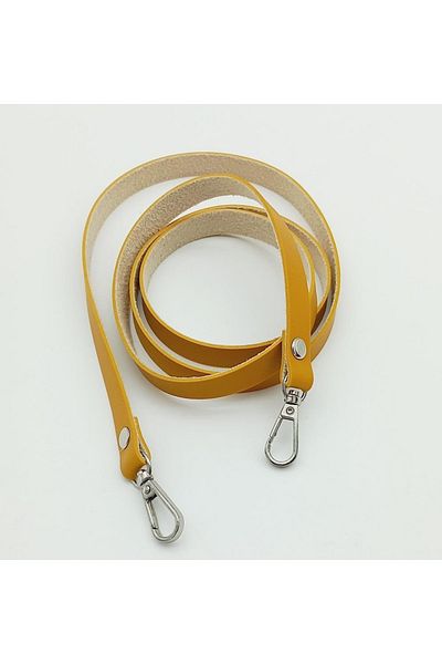 angel çanta aksesuar Spaghetti Model Seamless Bag Handle Mustard Color Silver Metal