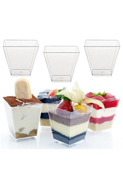 Partimarka 10 Pieces Sweet Plastic Cubic Presentation Bowl