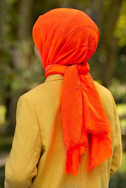 VİOLLA Γυναικείο σάλι μπαμπού φωσφορίζον πορτοκαλί