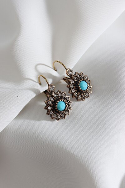 Süspüs Accessories Mavi Taş Detaylı Kadın Otantik Küpe