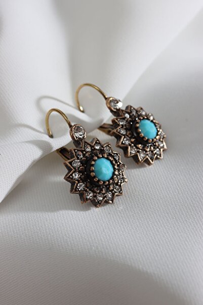 Süspüs Accessories Mavi Taş Detaylı Kadın Otantik Küpe