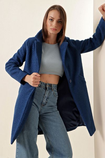 Bigdart 9082 Oversize kabát Kaşe - Saks