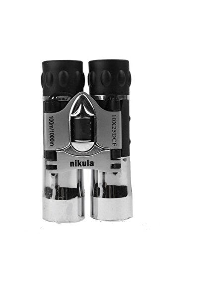 Nikula 10x25 Dürbün El Dürbünü 128m/1000m Parlak Metal Kaplama