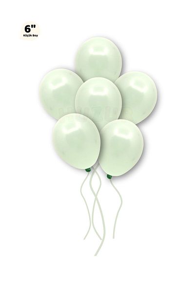 Huzur Party Store Small Mini Size Green Color Macaron Balloon 50 Pcs 6 Inch 15 Cm Party Balloon Soft Color Birthday Ornament